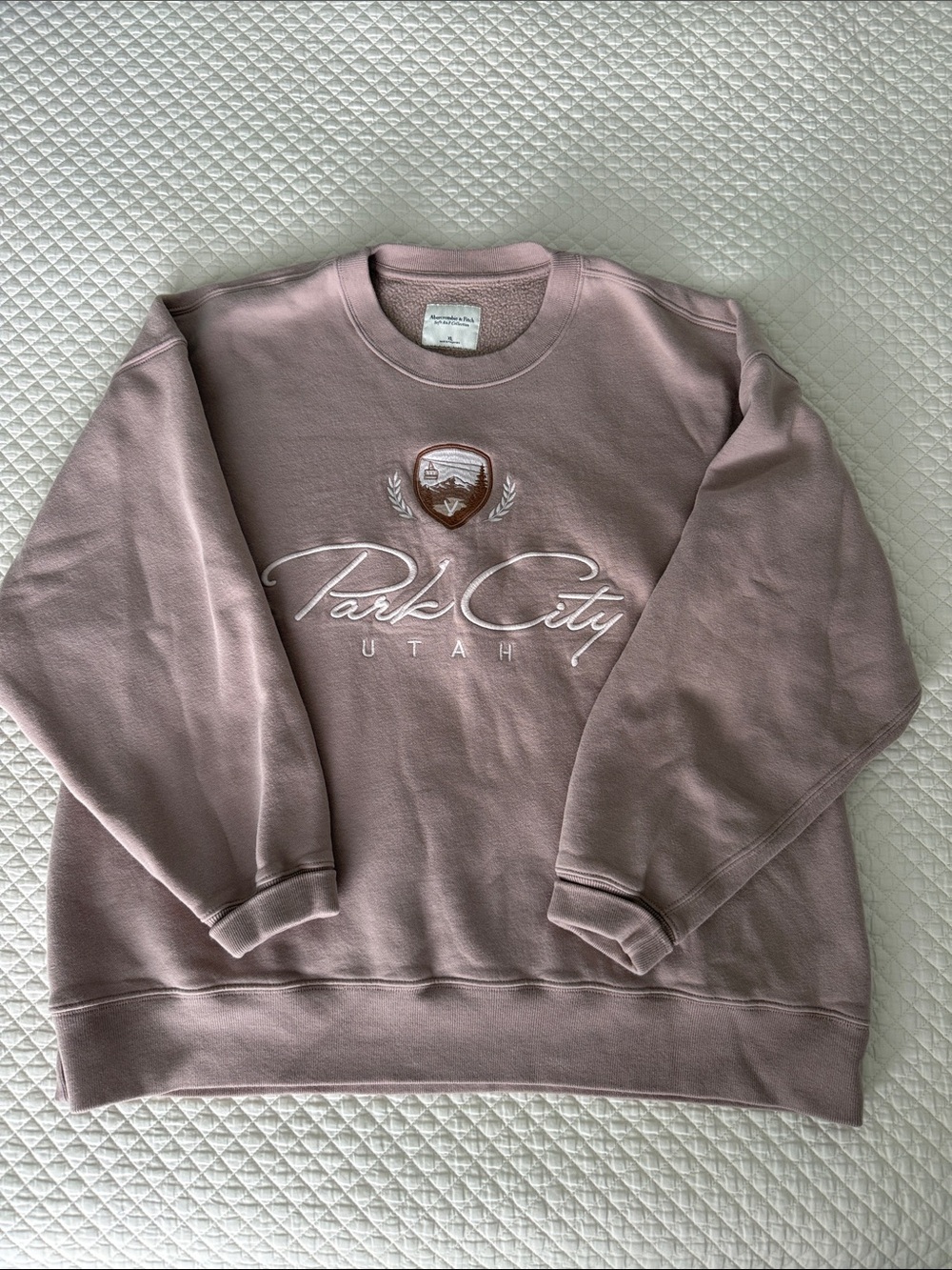 Abercrombie & Fitch Mauve Crewneck Sweatshirt with Park City Embroidery
